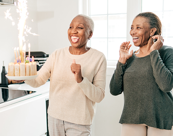 Two Women Celebrating Birthday