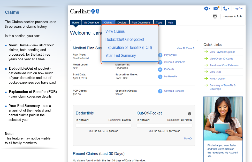 carefirst account my benefit wallet