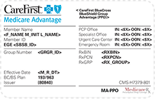 CareFirst member ID card displaying member information and plan details