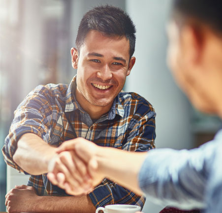 men shaking hands