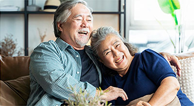Senior couple smiling