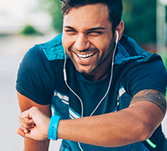 Man preparing to take a run