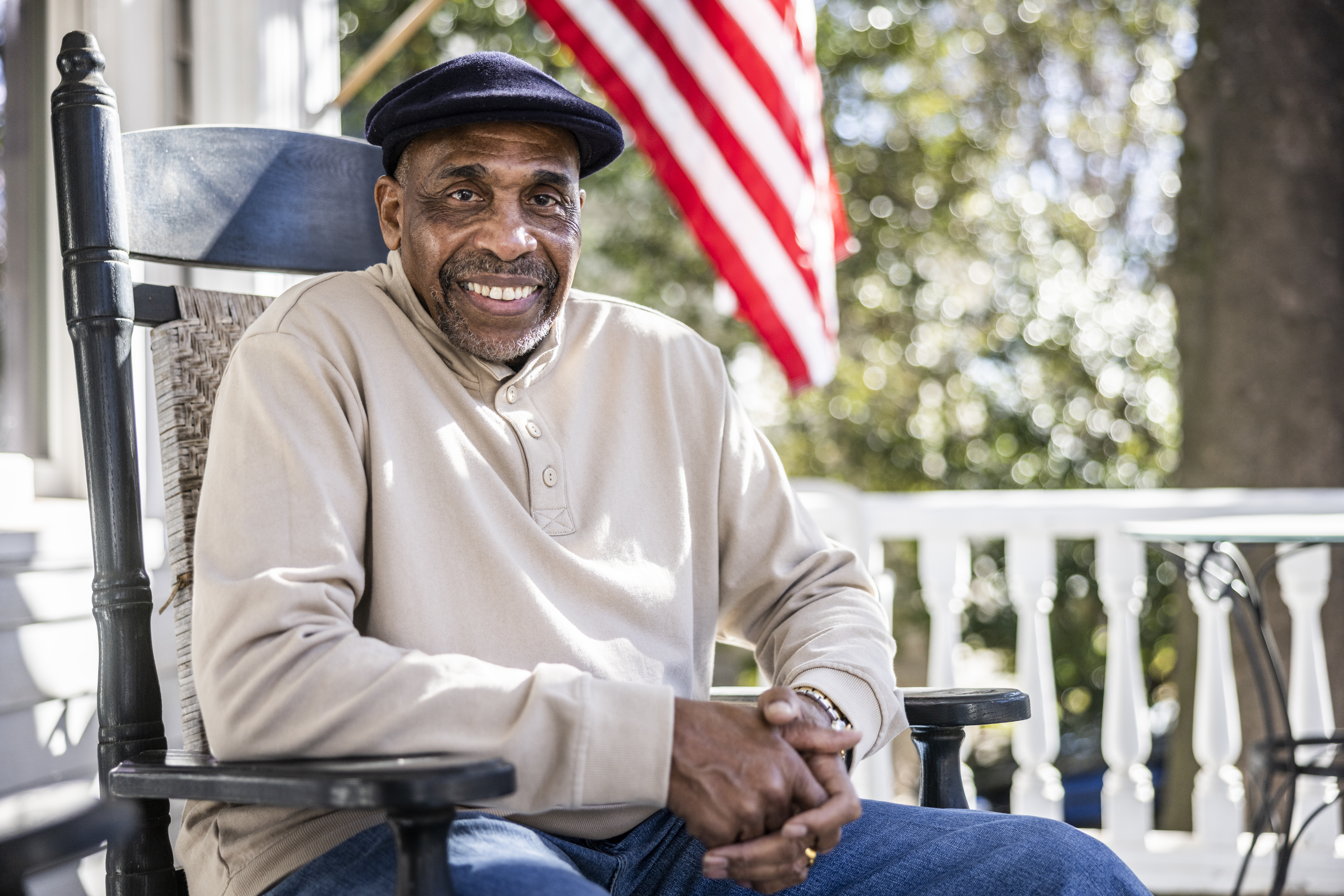 Man sitting on porch