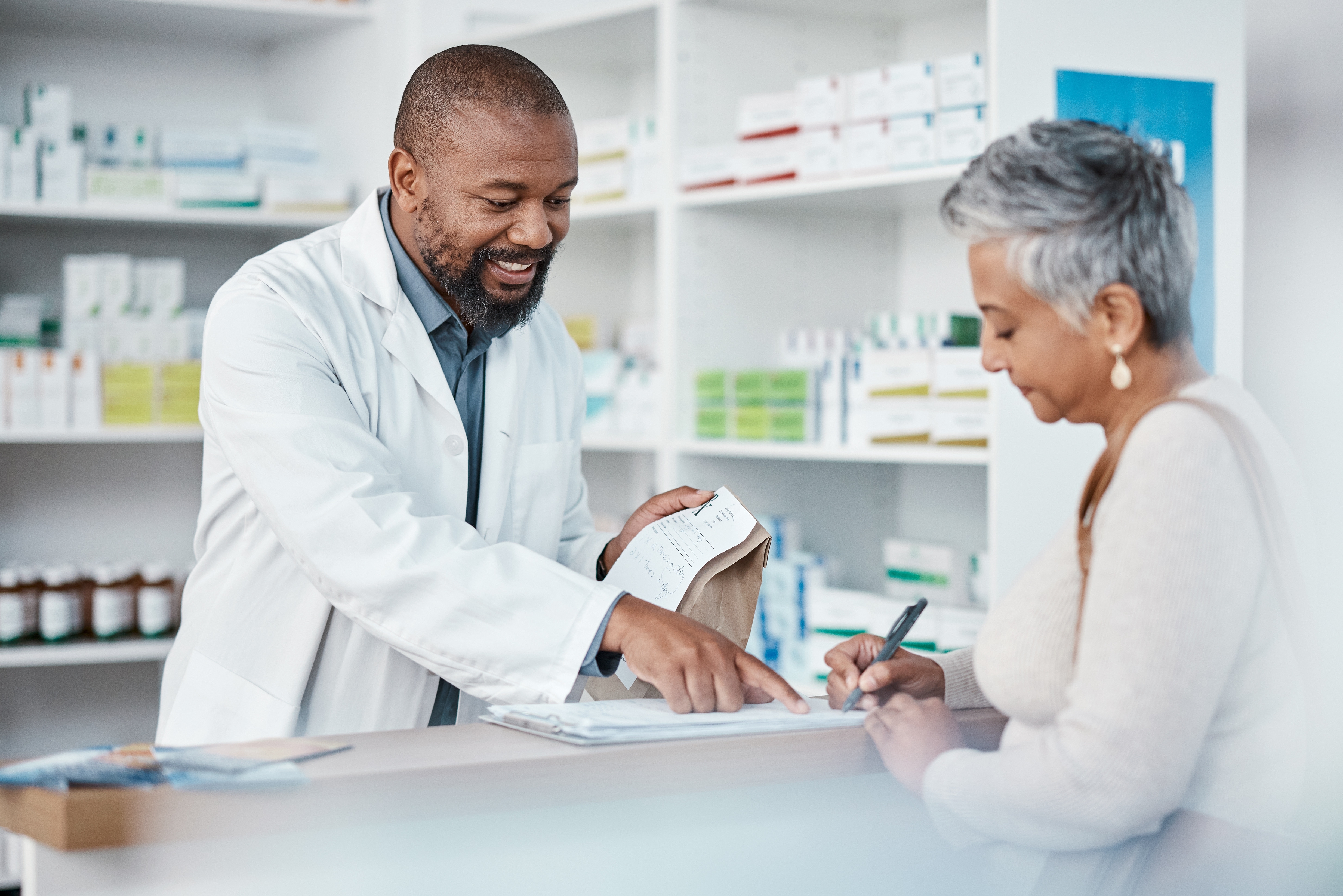 lady getting prescription