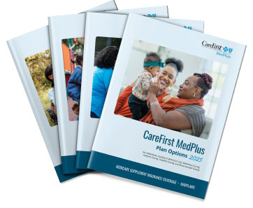 Medplus brochures collaged together and fanned out