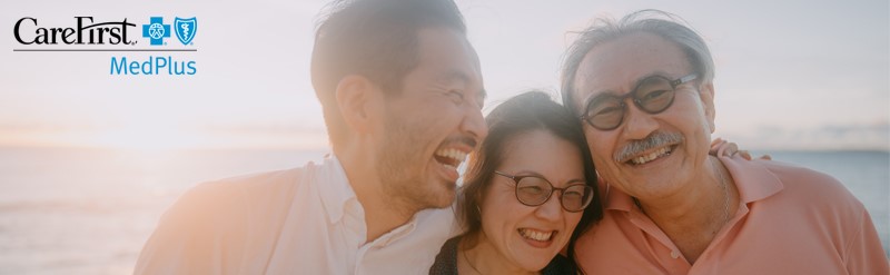 Happy grandparents with son