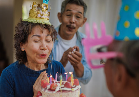 Women celebrating birthday