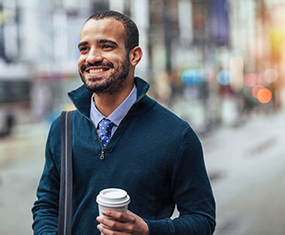 Man Walking To Work